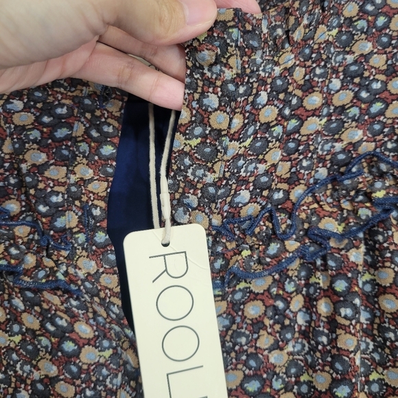 Roolee Floral Midi Dress - Blue and Brown - Picture 9 of 13